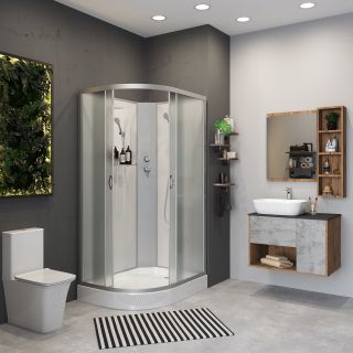 Душевая кабина Niagara NG-3312-14RBK 120x80см серебро/матовое